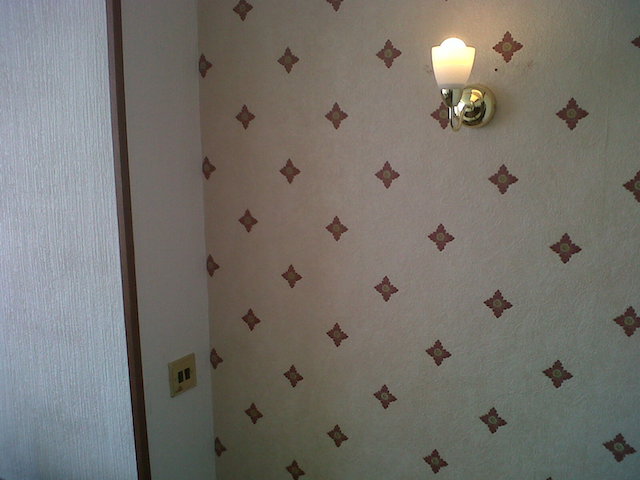 Brass wall light & switch.